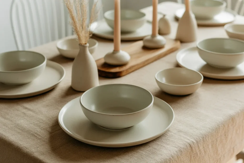 Ceramic Tableware Clean Birthday Styling