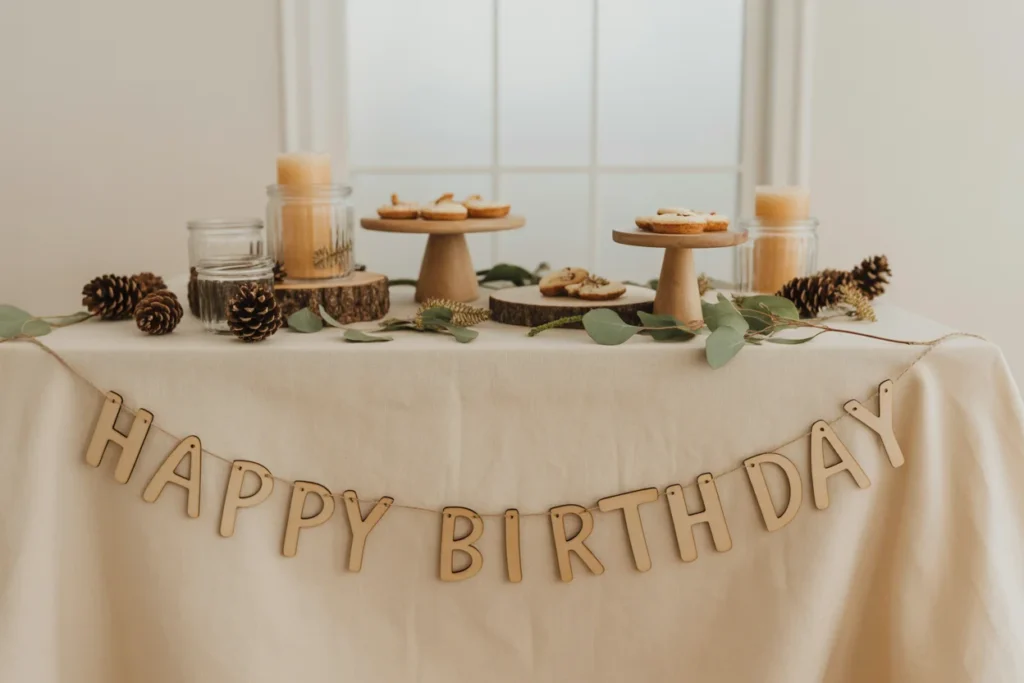 Wooden Decor Rustic Minimal Birthday Style