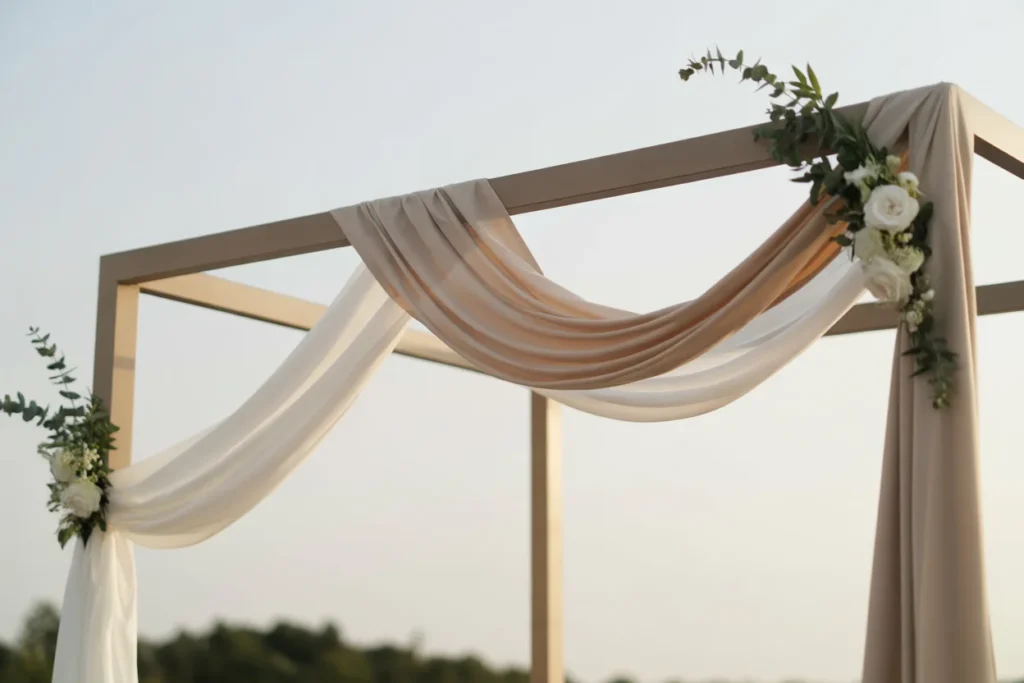 Neutral Color Wedding Arch Simple Elegance