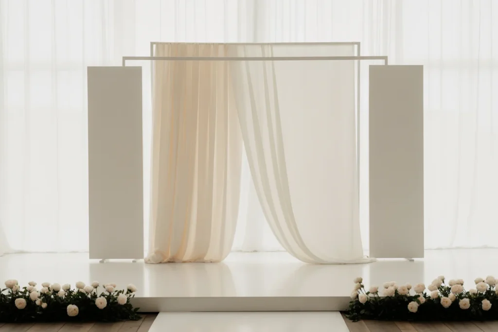 Simple Wedding Backdrop Clean Photo Style