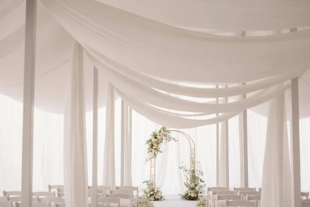 White Draping Wedding Decor Soft Flow Style