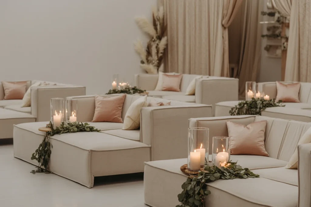 Neutral Wedding Lounge Cozy Guest Area