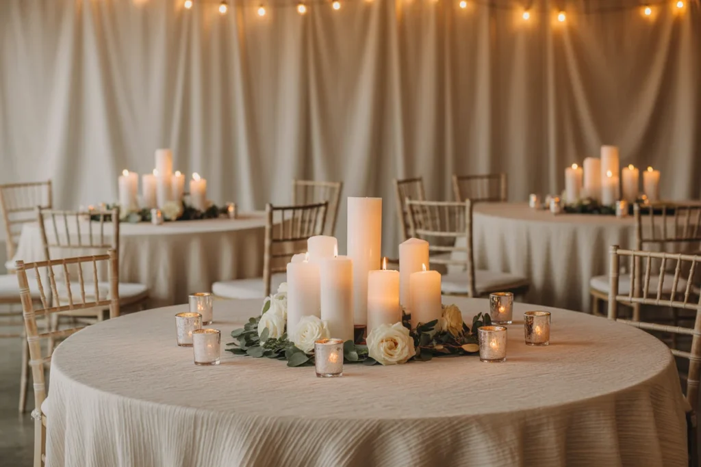 Beige Table Decor Soft Elegant Reception