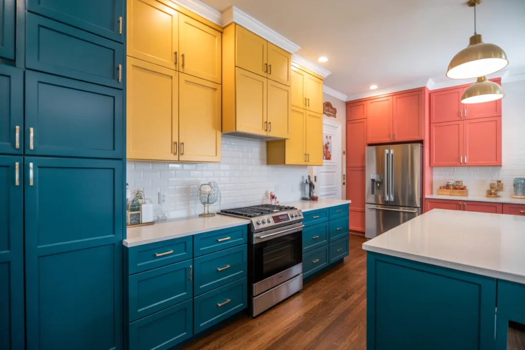 Colorful Cabinets Vibrant Kitchen Design Trend
