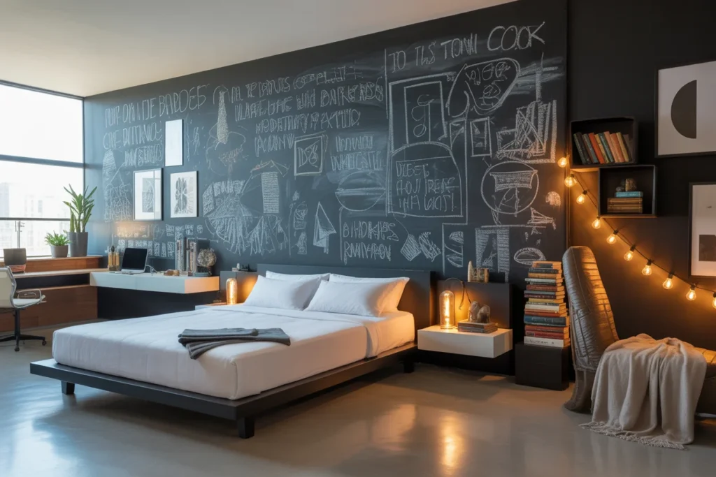 Chalkboard Wall Creative Bedroom Design Idea