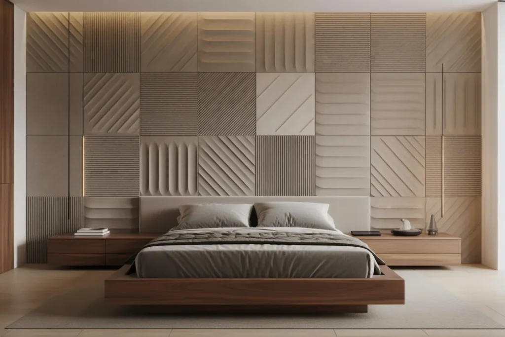 3D Wall Art Textured Modern Bedroom Style