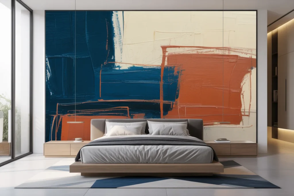 Abstract Wall Art Bold Modern Bedroom Look