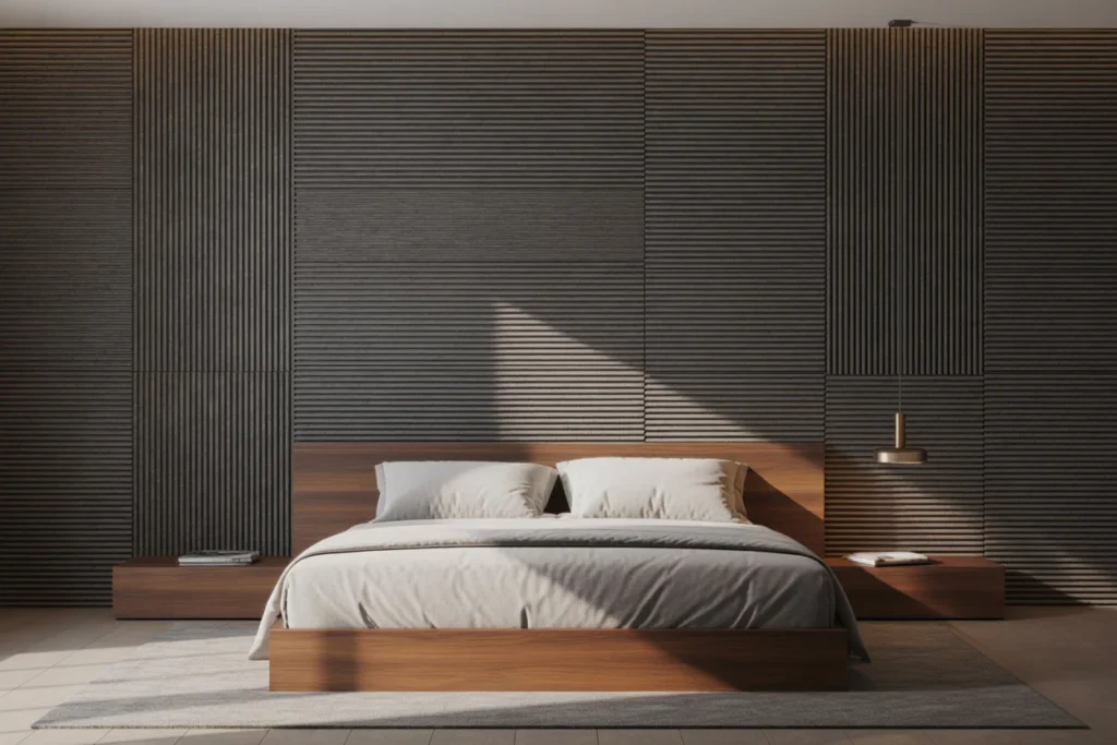 Wall Paneling Texture Elegant Bedroom Style
