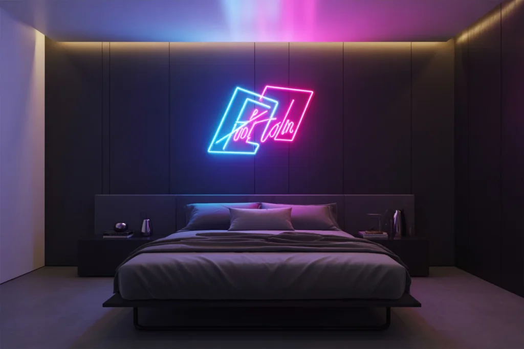 Neon Signs Wall Trendy Modern Bedroom Style