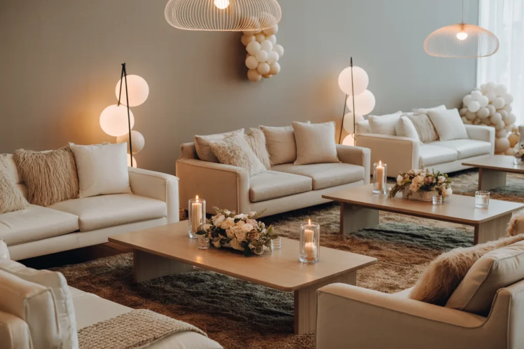 Neutral Lounge Area Relaxed Party Vibe