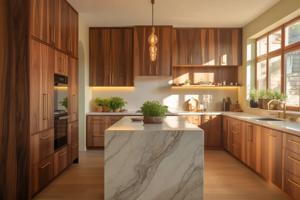 Natural Wood Elements for Warm Kitchen Feel