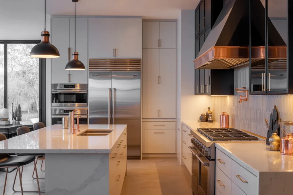 Mixed Metals Stylish Modern Kitchen Finish