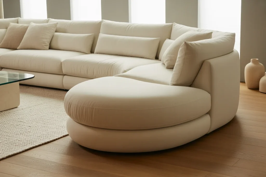 Curved Furniture Soft Modern Living Room Look
