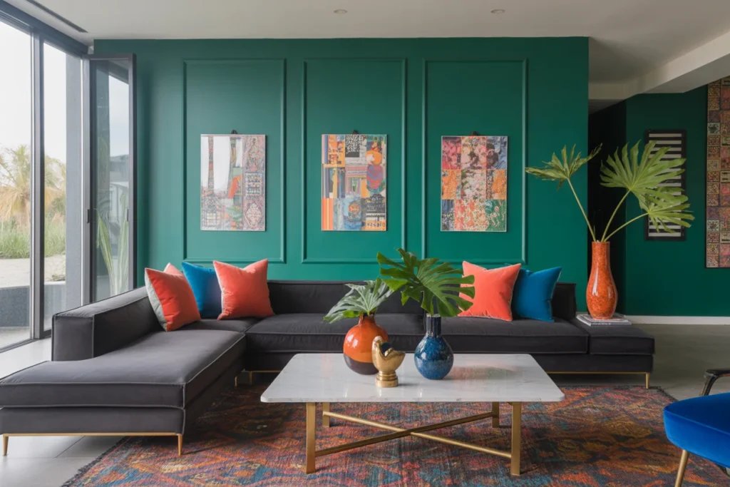 Bold Accent Colors Vibrant Living Room Look
