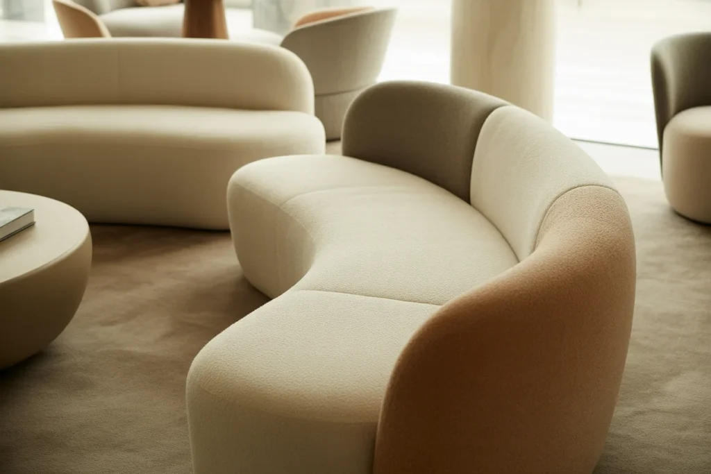 Curved Furniture Soft Modern Interior Style