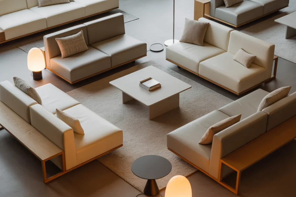 Neutral Lounge Area Stylish Guest Seating