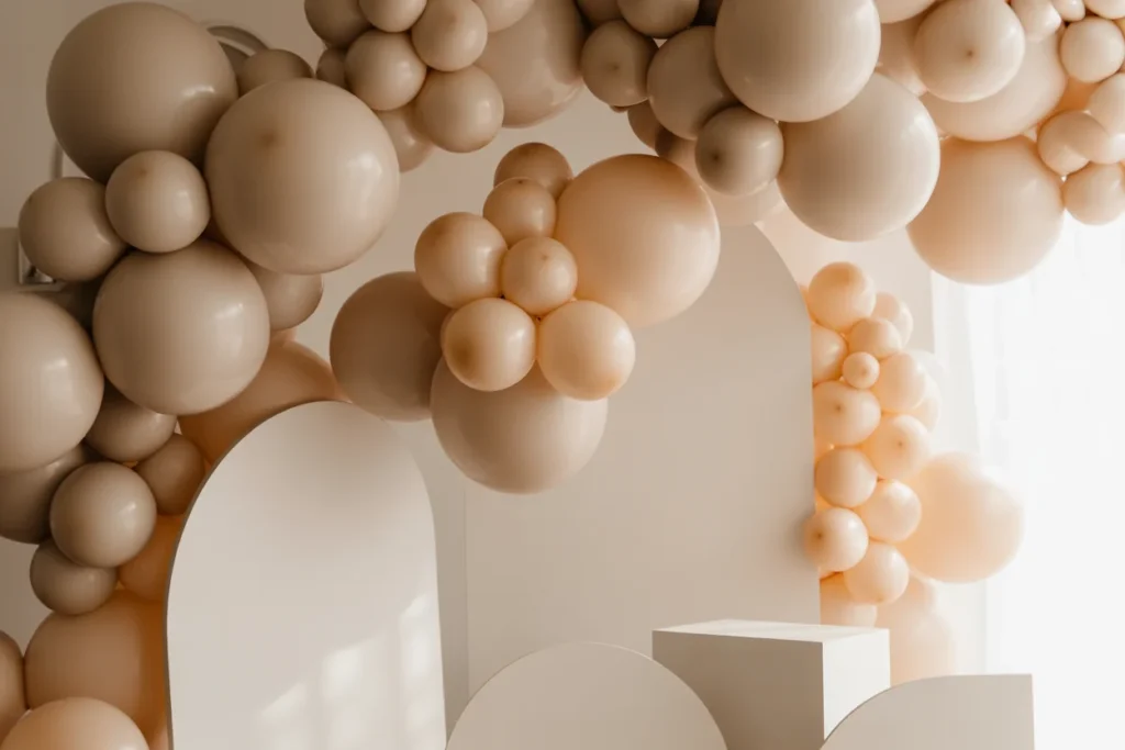 Neutral Balloon Decor Modern Party Style