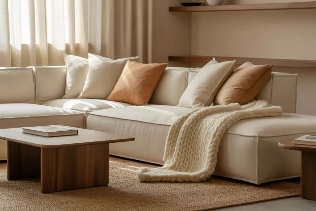 Beige Living Room Soft Elegant Design