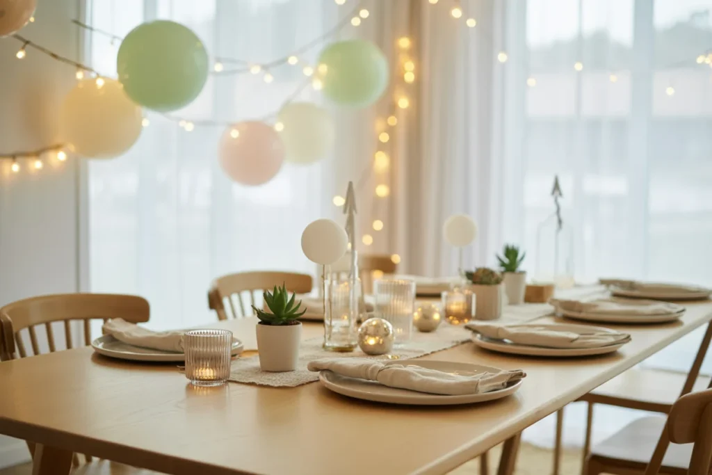 Scandinavian Party Decor Cozy Modern Theme