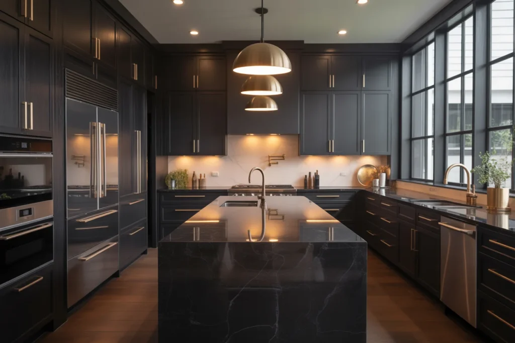 Dark Kitchens Bold Dramatic Interior Style