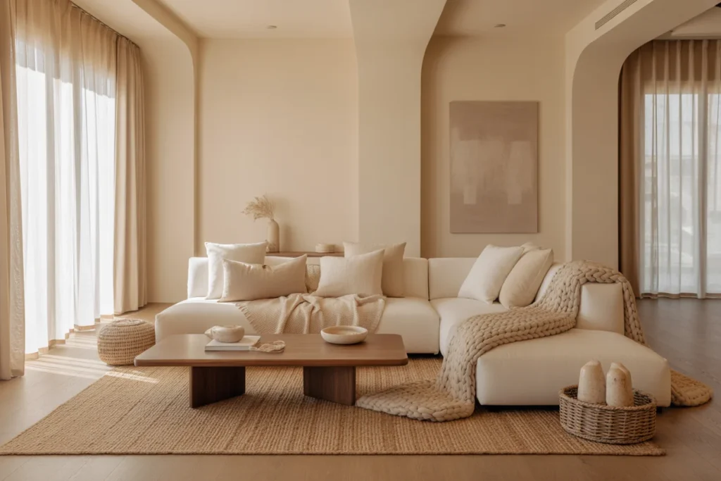 Beige Living Room Warm Elegant Style