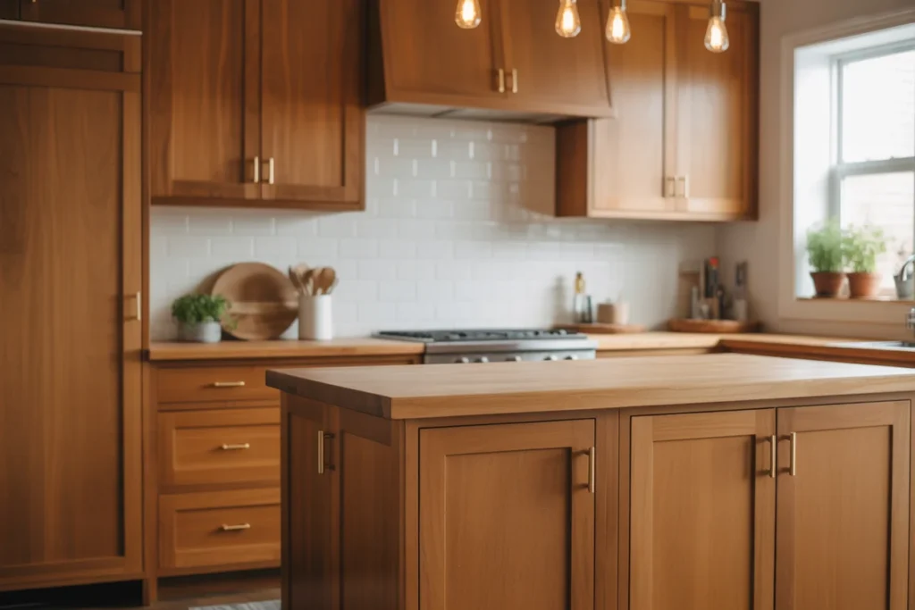 Natural Wood Cabinets Warm Organic Style