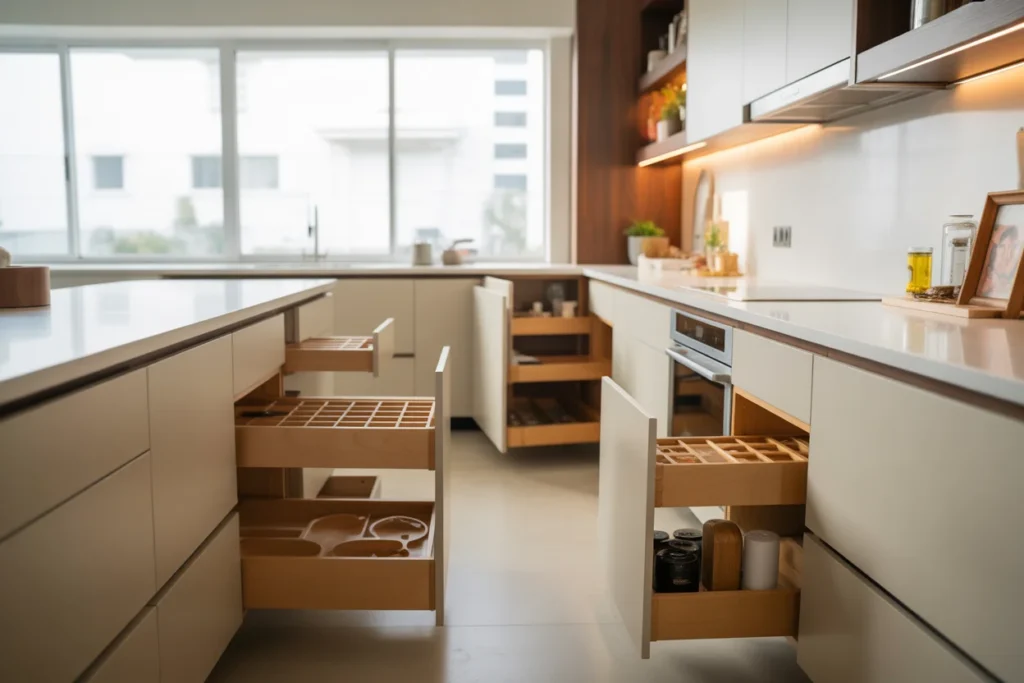Hidden Storage Smart Organized Kitchen Design