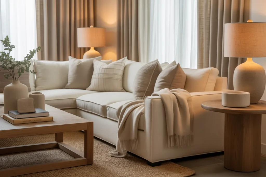 Neutral Color Layers Soft Elegant Living Space