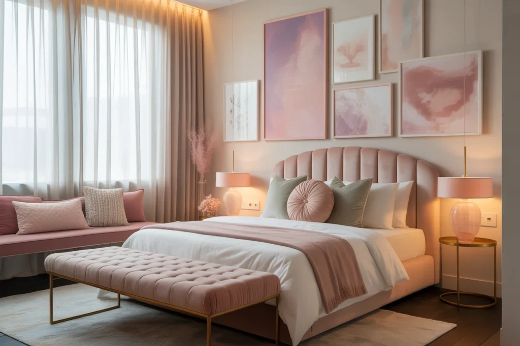 Soft Pastel Art Feminine Bedroom Charm