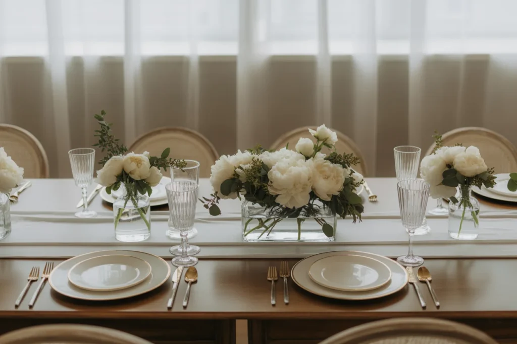 Minimalist Table Setting Clean Wedding Style