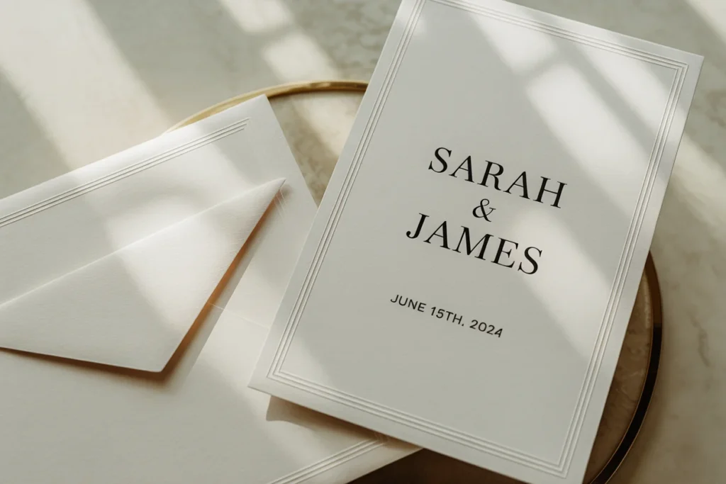 Neutral Wedding Invitations Modern Class