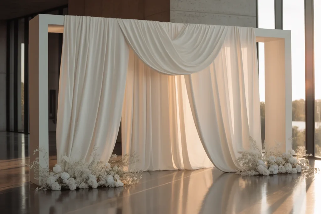 White Drapes Wedding Soft Romantic Look