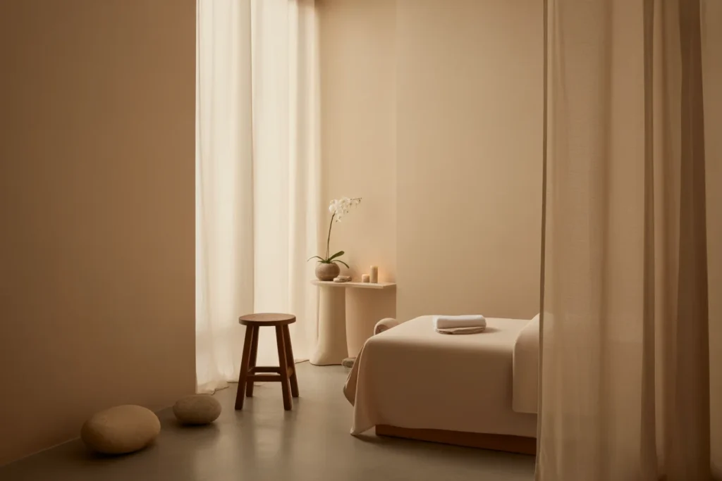 Soft Neutral Walls Calm Spa Atmosphere Design