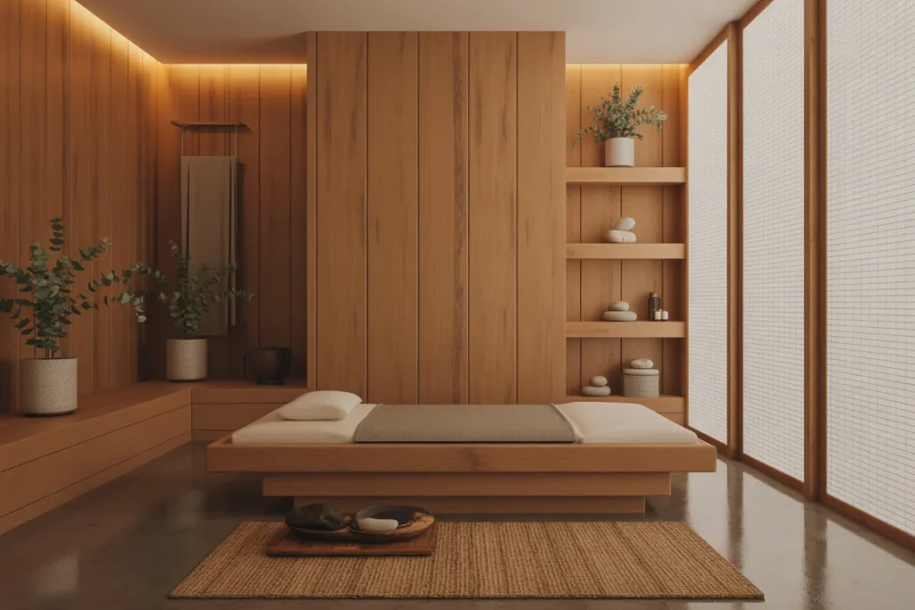 Wooden Elements Natural Spa Room Warmth