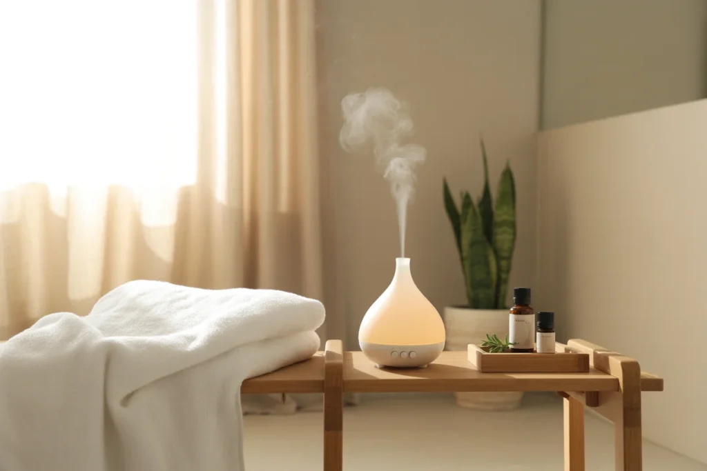 Aromatherapy Setup Relaxing Spa Room Mood
