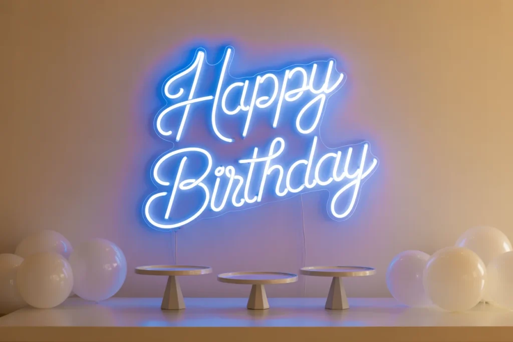 Simple Neon Sign Modern Birthday Glow