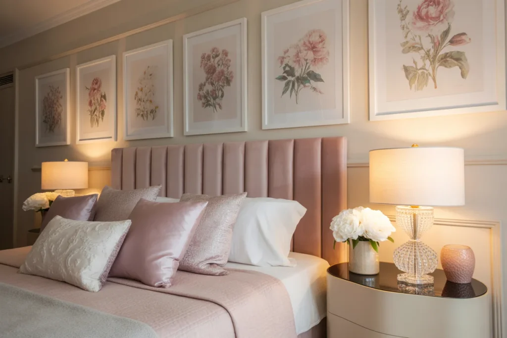 Floral Wall Art Soft Feminine Bedroom Style