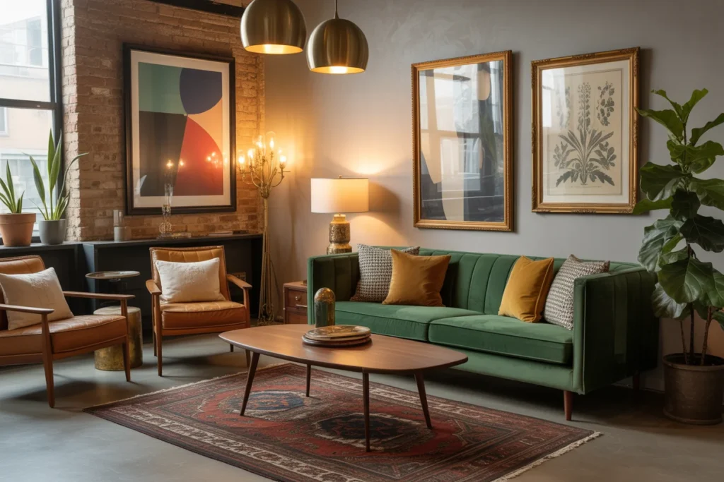 Vintage Decor Blend Modern Living Room Style