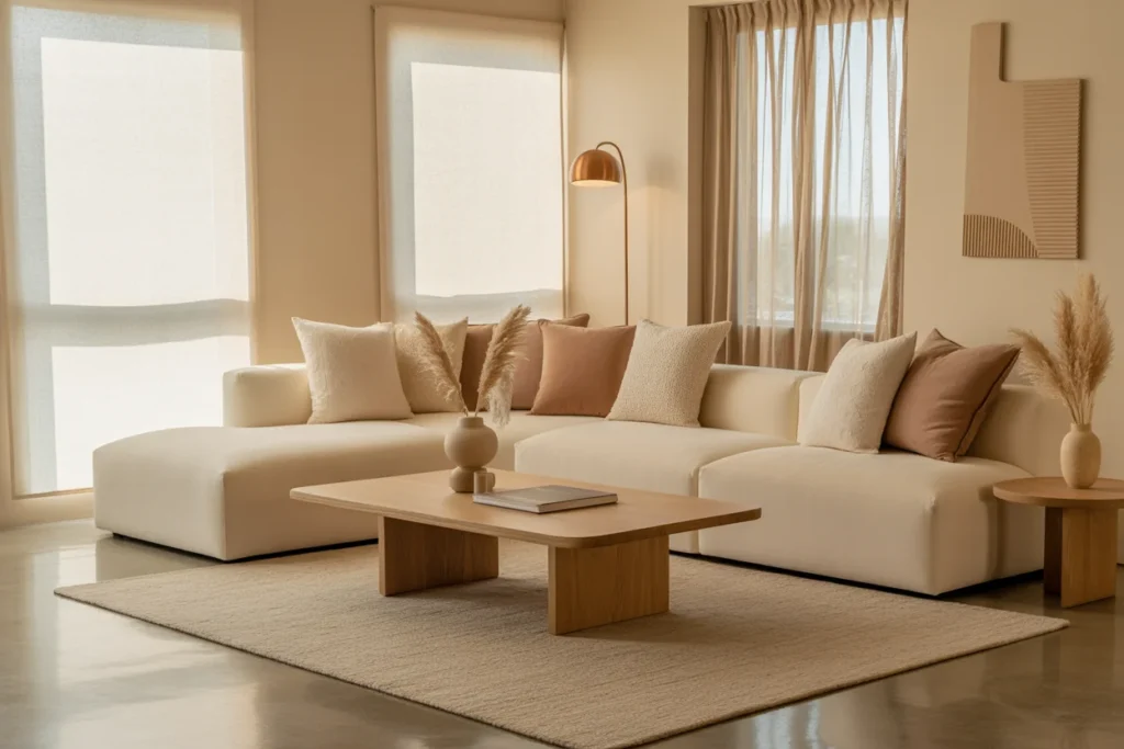 Beige Decor Cozy Neutral Living Space